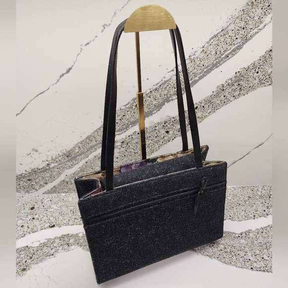 kate spade Handbags - Kate Spade Wool Felt Tote Shoulder Bag Purple Floral Lining